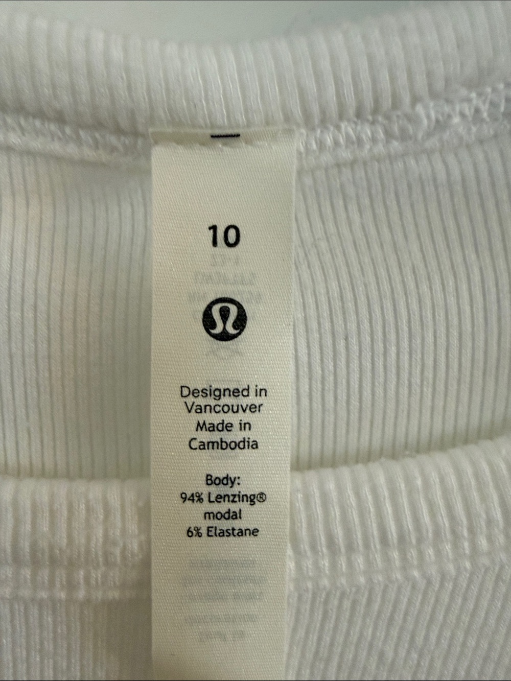 lululemon athletica White Ribbed Crewneck Top - Picture 2 of 3